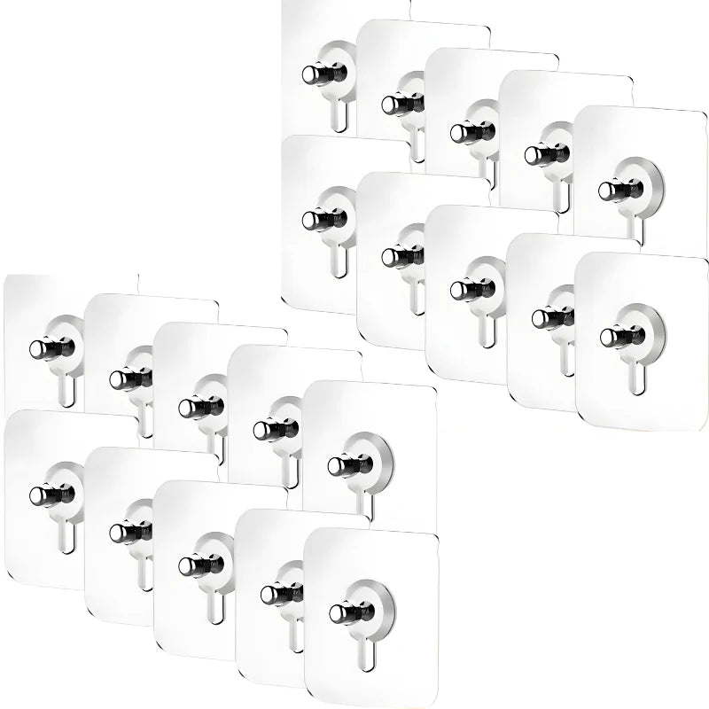 Gancio trasparente per montaggio a parete gratuito (20 pezzi)